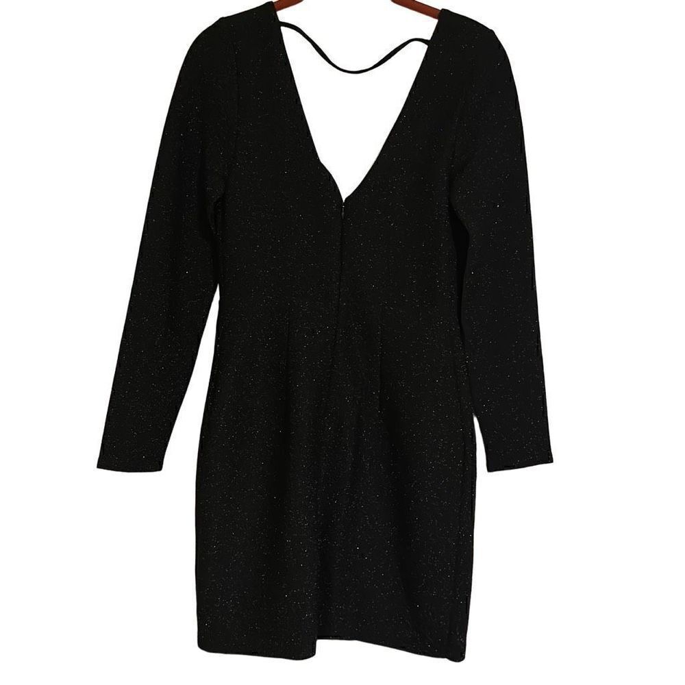 *New* Express Ladies Size S Sparkle Glitters Sweetheart Neck Black Body Mini Dre